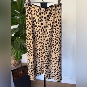 Animal Print Midi Skirt in Tan and Black Size XL
